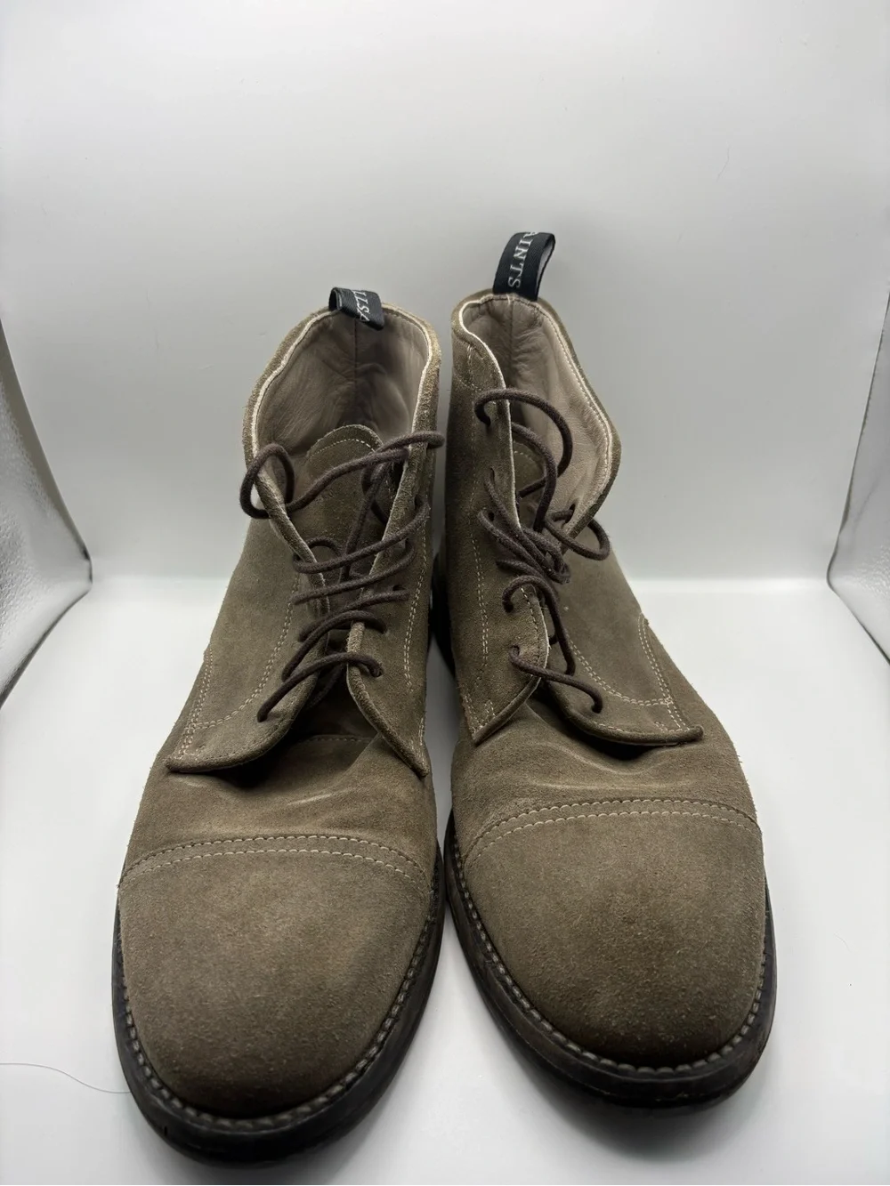 AllSaints Taupe Suede Chukka Boots